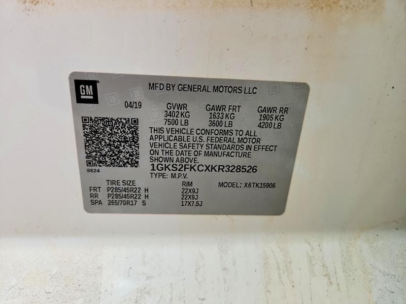 2019 GMC YUKON XL K1500 SLE 4WD K1500 SLE 15