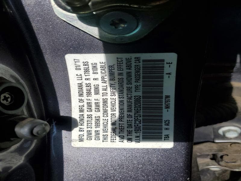 2017 HONDA CIVIC LX LX 12