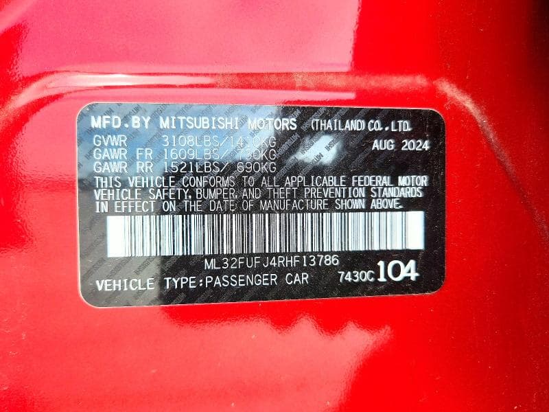 2024 MITSUBISHI MIRAGE G4 ES 12