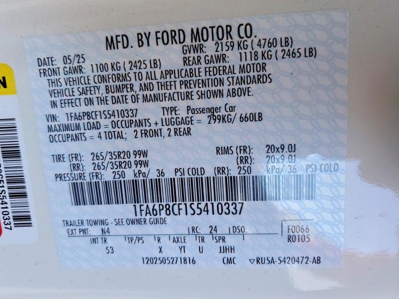 2025 FORD MUSTANG GT 12