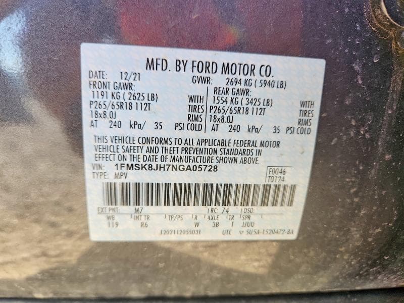 2022 FORD EXPLORER TIMBERLINE 14
