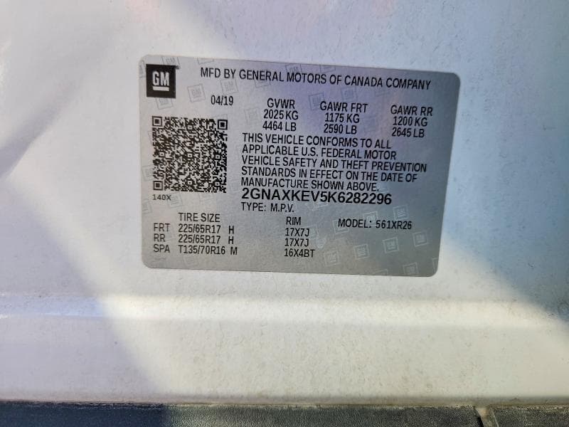 2019 CHEVROLET EQUINOX LT LT 12