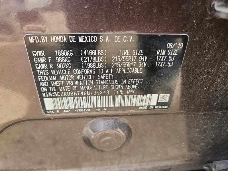 2019 HONDA HR-V EXL EXL 13
