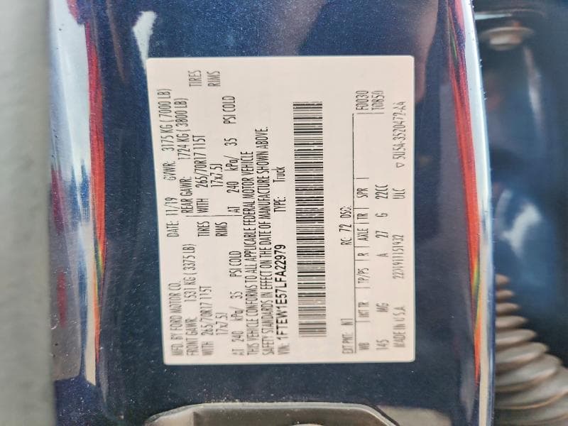 2020 FORD F150 SUPERCREW SUPERCREW 12