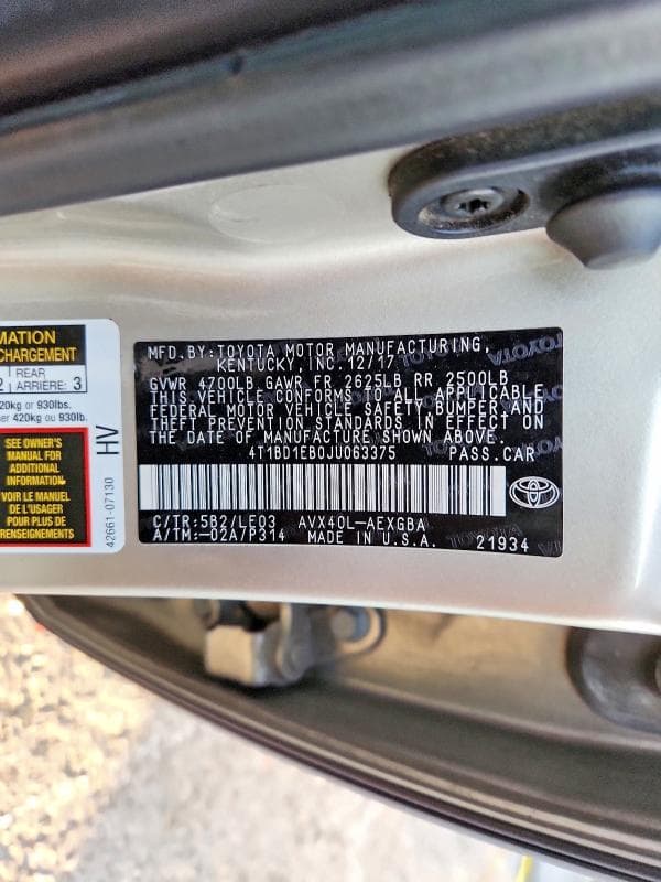 2018 TOYOTA AVALON HYBRID XLE PREMIUM 12