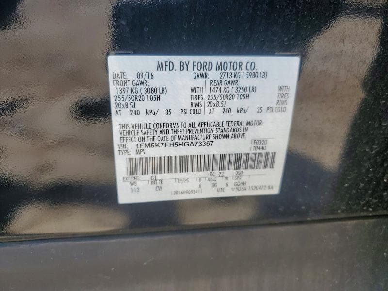 2017 FORD EXPLORER LIMITED LIMITED 13