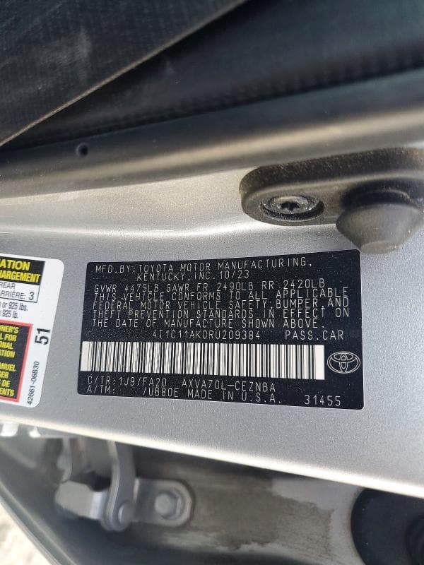 2024 TOYOTA CAMRY LE 12