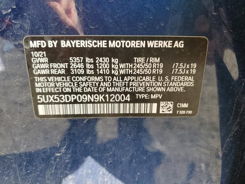 2022 BMW X3 XDRIVE30I 13