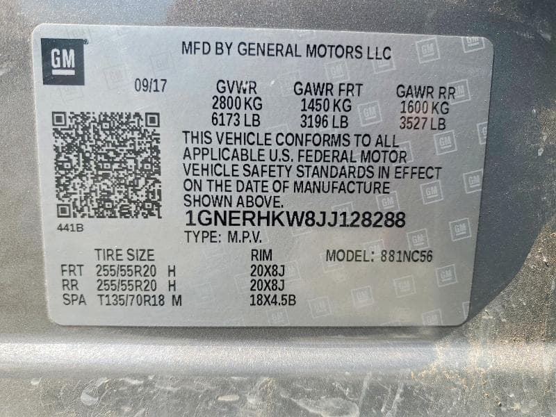 2018 CHEVROLET TRAVERSE LT 13