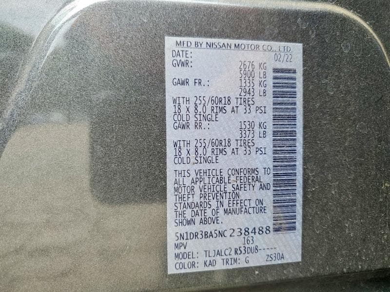 2022 NISSAN PATHFINDER SV 13