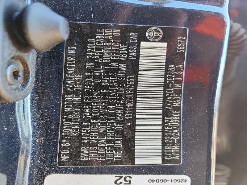 2018 TOYOTA CAMRY SE SE 12