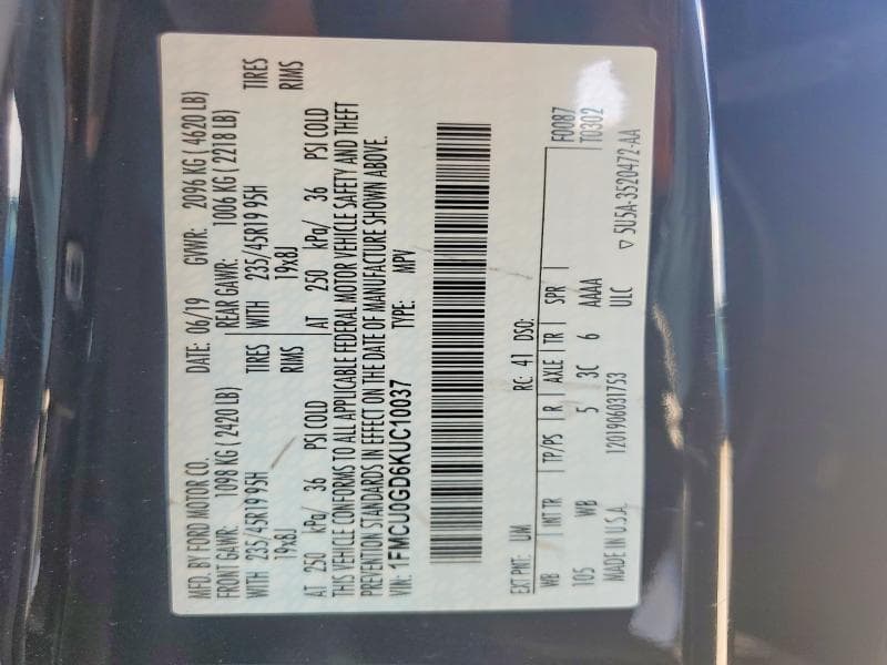 2019 FORD ESCAPE SE SE 13