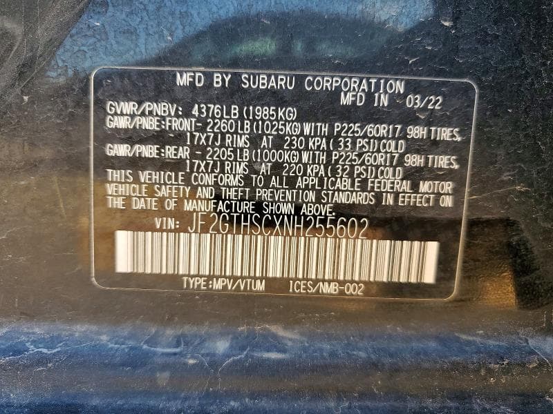 2022 SUBARU CROSSTREK SPORT SPORT 13