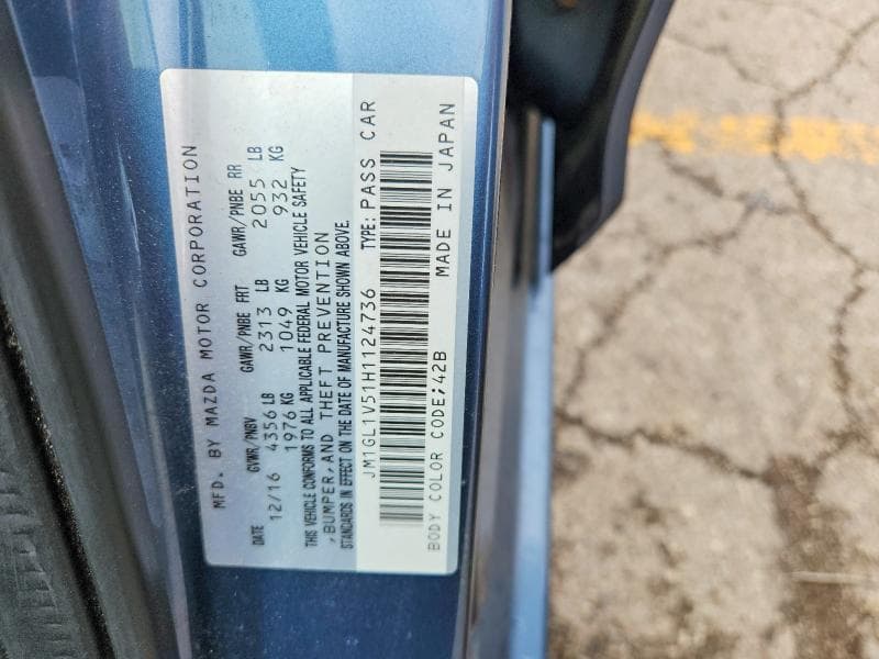 2017 MAZDA 6 TOURING 12