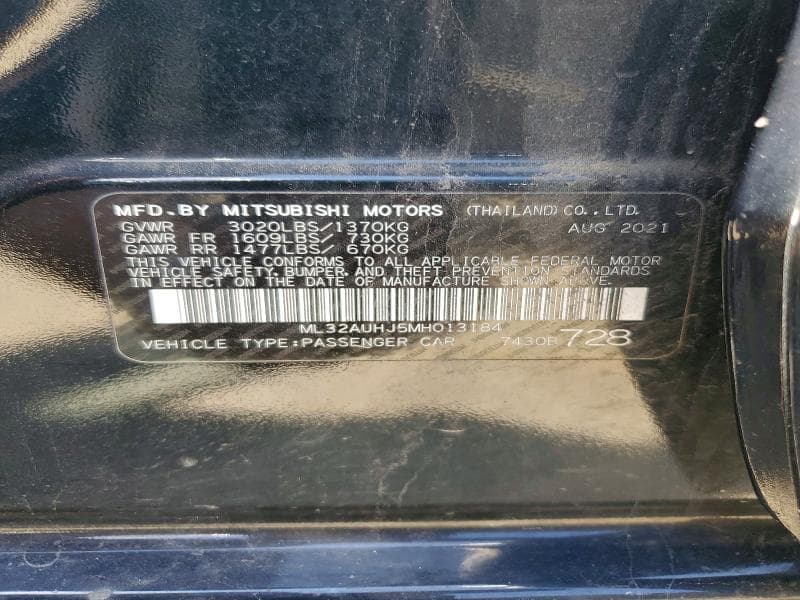2021 MITSUBISHI MIRAGE 13