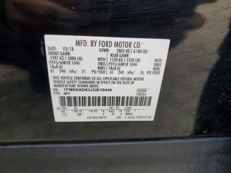 2018 FORD EXPLORER XLT XLT 13