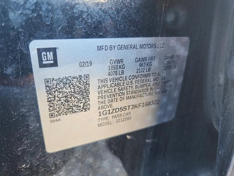 2019 CHEVROLET MALIBU LT 12