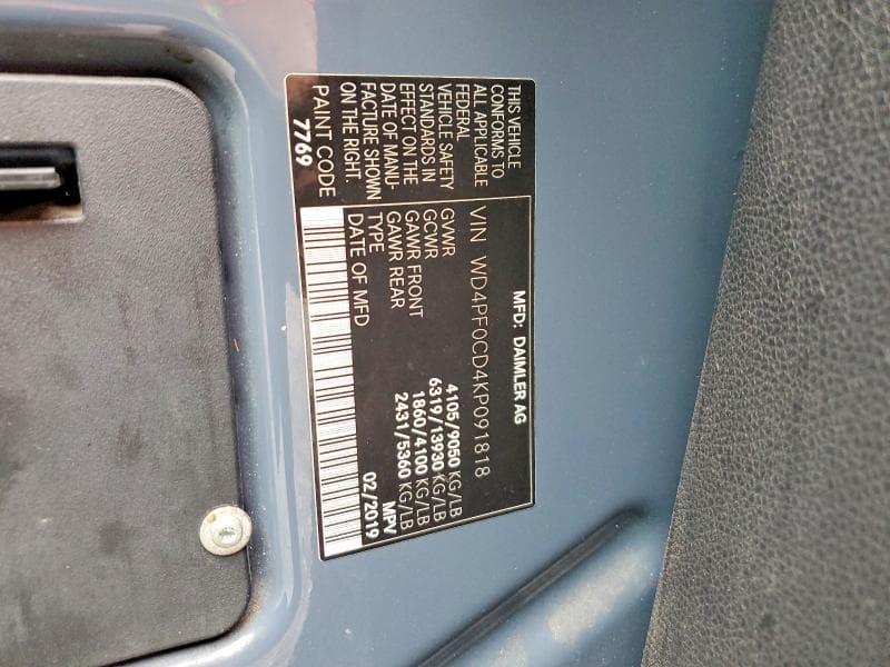 2019 MERCEDES-BENZ SPRINTER 2500 13