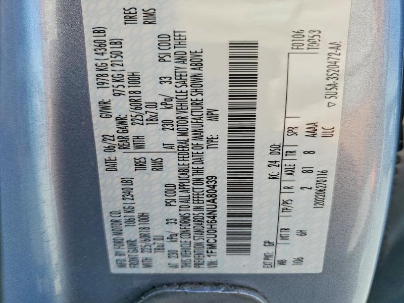 2022 FORD ESCAPE SEL 13