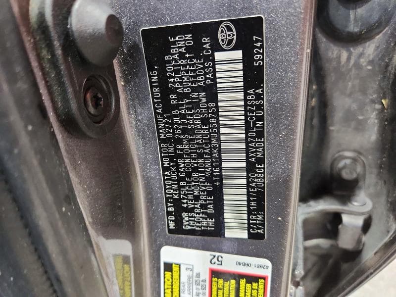 2021 TOYOTA CAMRY SE SE 12