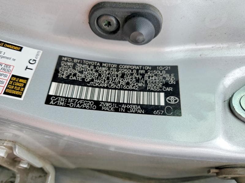 2022 TOYOTA PRIUS L ECO L ECO 13