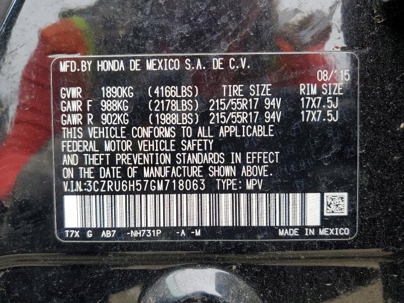 2016 HONDA HR-V EX EX 13