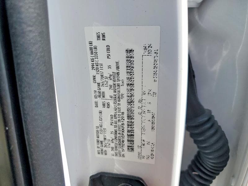 2019 FORD F150 SUPERCREW SUPERCREW 12