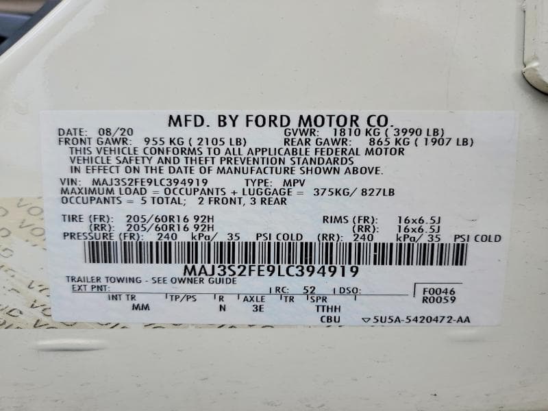 2020 FORD ECOSPORT S 14