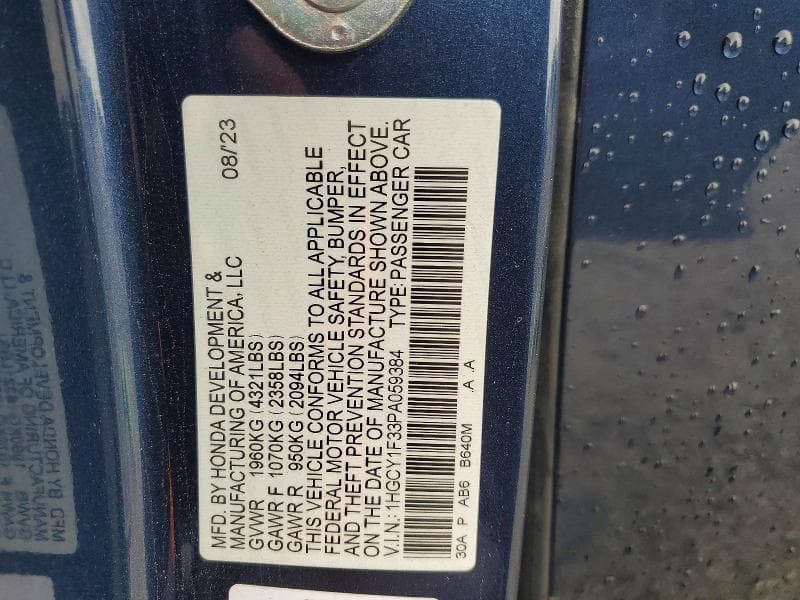 2023 HONDA ACCORD EX EX 13