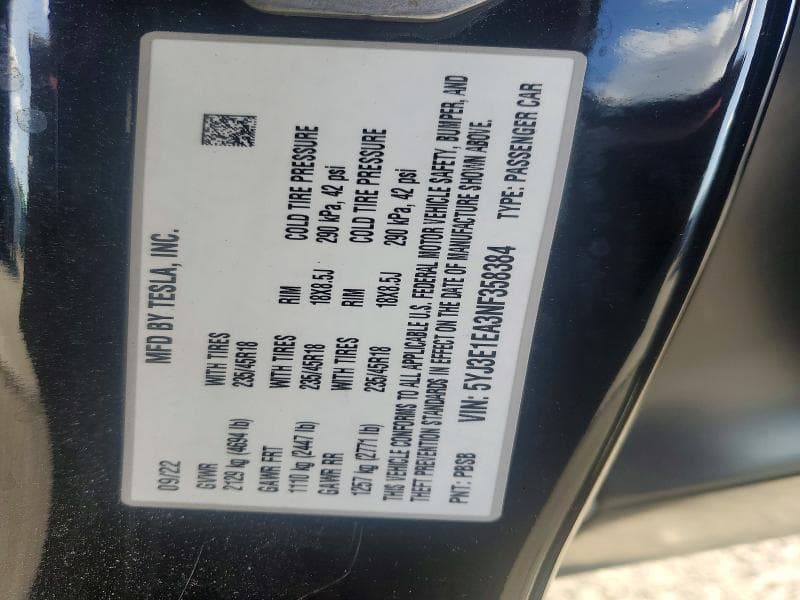 2022 TESLA MODEL 3 13