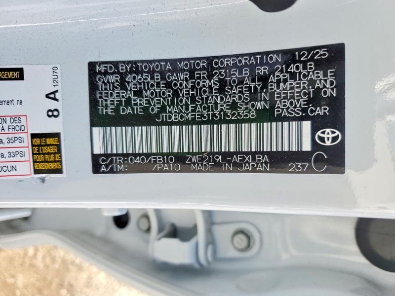 2026 TOYOTA COROLLA HYBRID LE 13