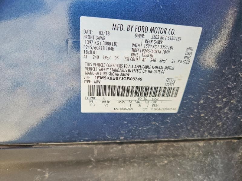 2018 FORD EXPLORER 13