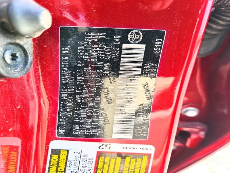 2018 TOYOTA CAMRY XLE XLE 12