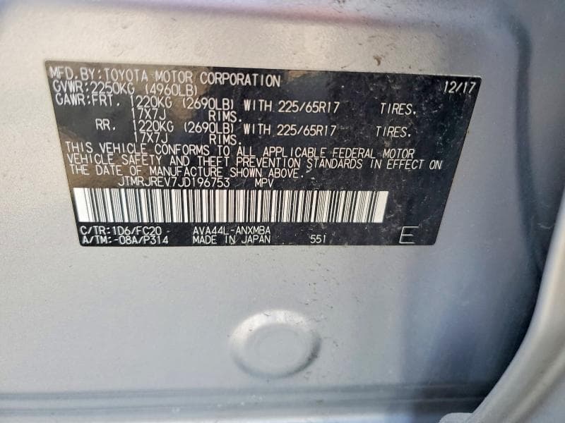 2018 TOYOTA RAV4 HYBRID LE 13