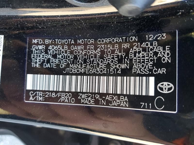 2024 TOYOTA COROLLA HYBRID LE 12