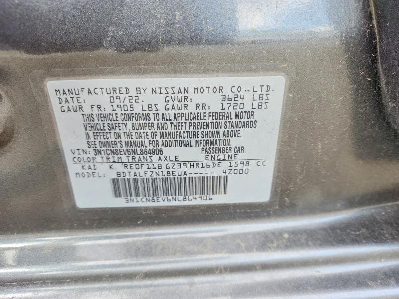 2022 NISSAN VERSA SV SV 13
