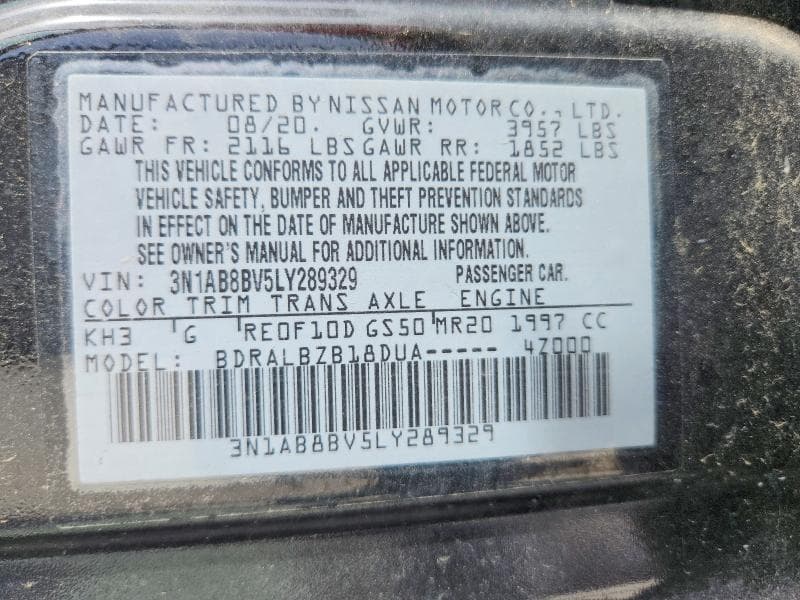 2020 NISSAN SENTRA S 12