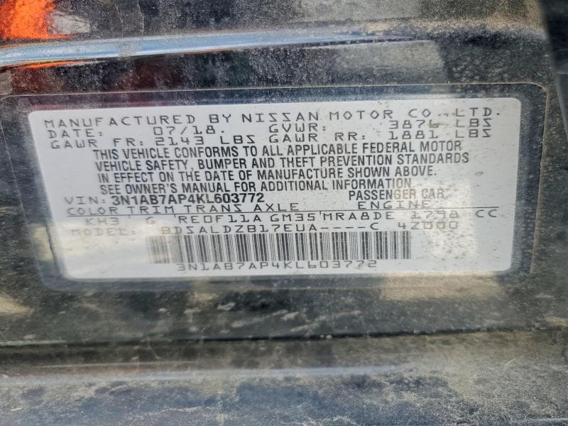 2019 NISSAN SENTRA SV SV 12