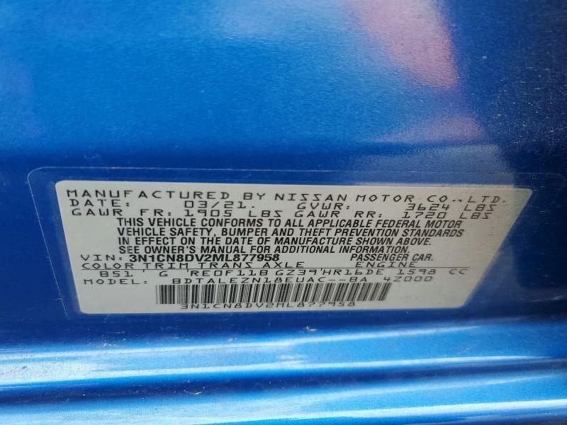 2021 NISSAN VERSA S 13