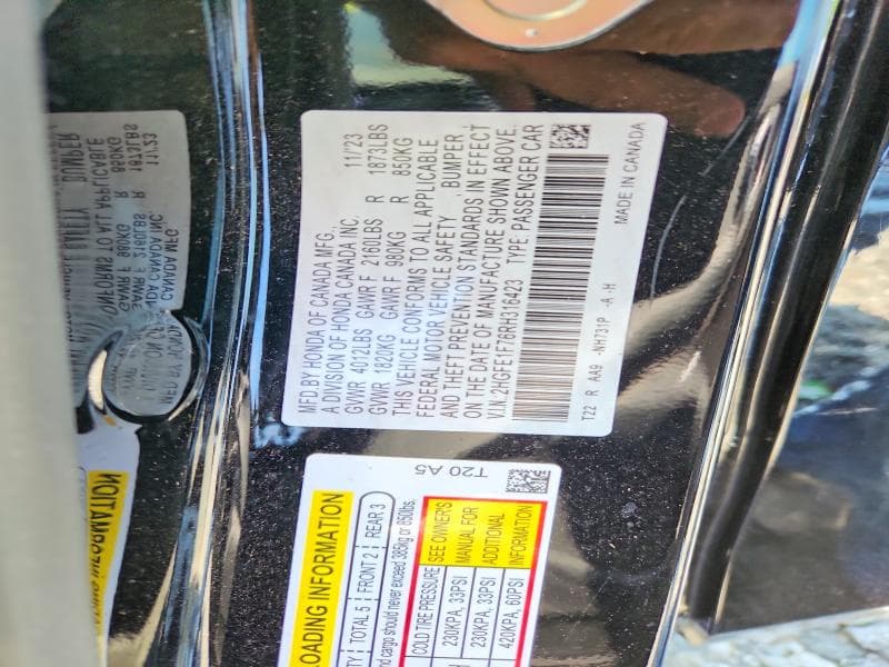 2024 HONDA CIVIC EX EX 12