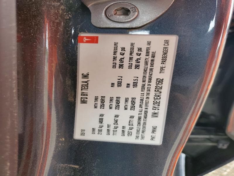 2018 TESLA MODEL 3 12