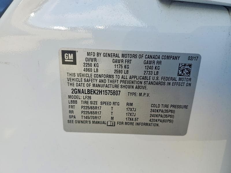 2017 CHEVROLET EQUINOX LS LS 13