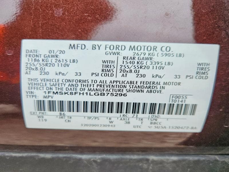 2020 FORD EXPLORER LIMITED 13