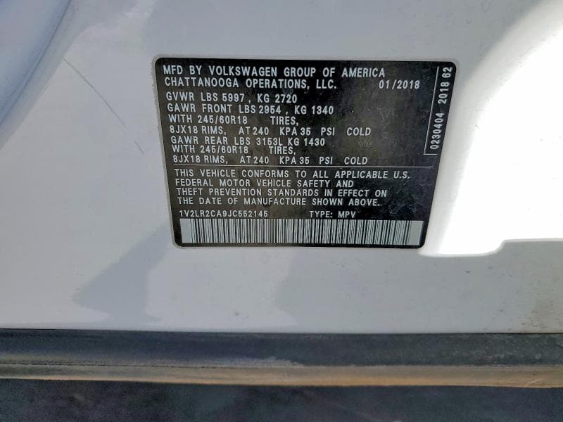 2018 VOLKSWAGEN ATLAS SE SE 13
