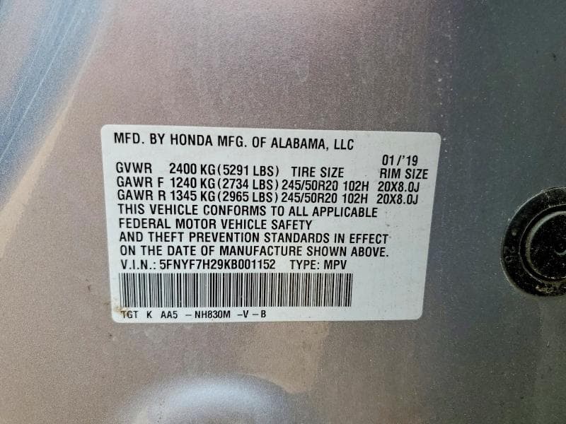 2019 HONDA PASSPORT 12