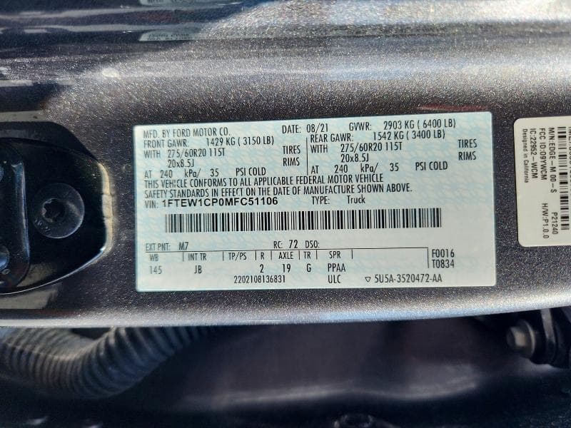 2021 FORD F150 SUPERCREW 12