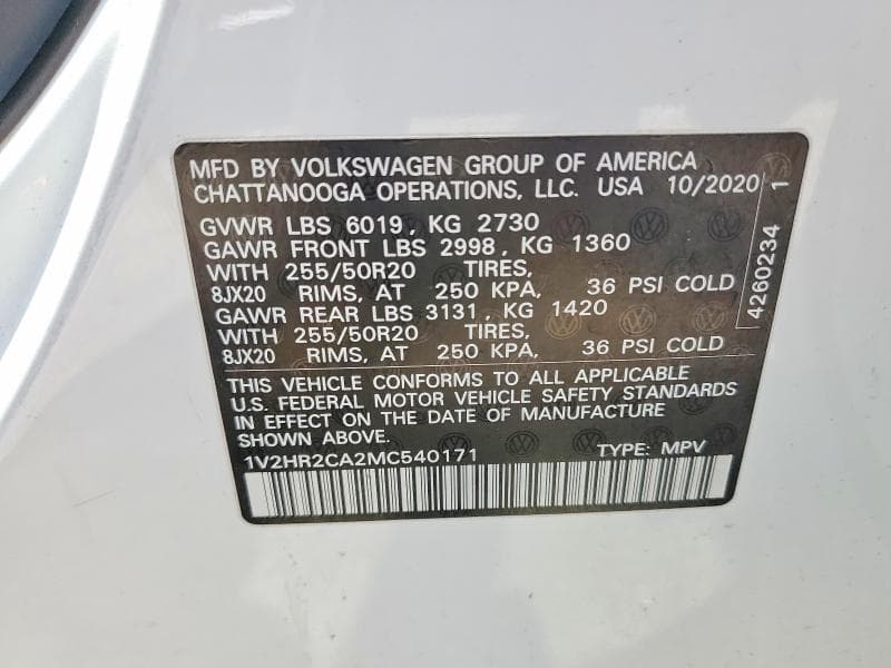 2021 VOLKSWAGEN ATLAS SE 13