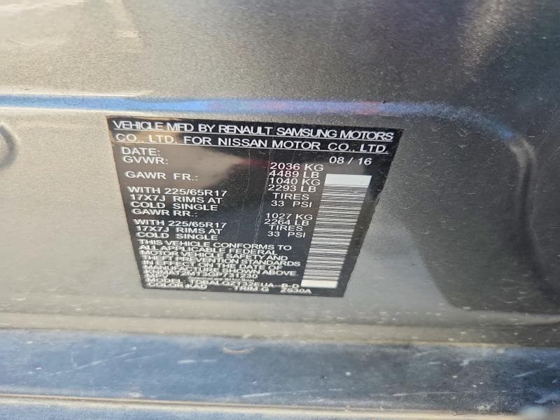 2016 NISSAN ROGUE SV SV 12