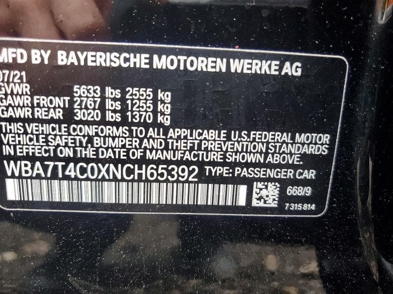 2022 BMW 740 XI 12