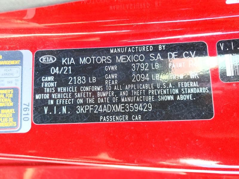 2021 KIA FORTE LXS 12